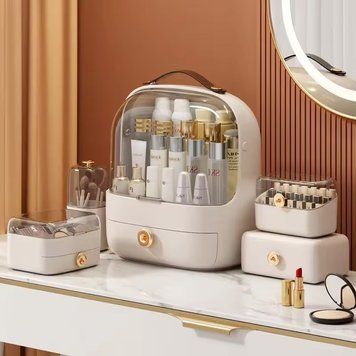 Настільний органайзер для косметики, прикрас Elegance Kit, б'юті бокс переносний, набір із 5 контейнерів TF-13 фото