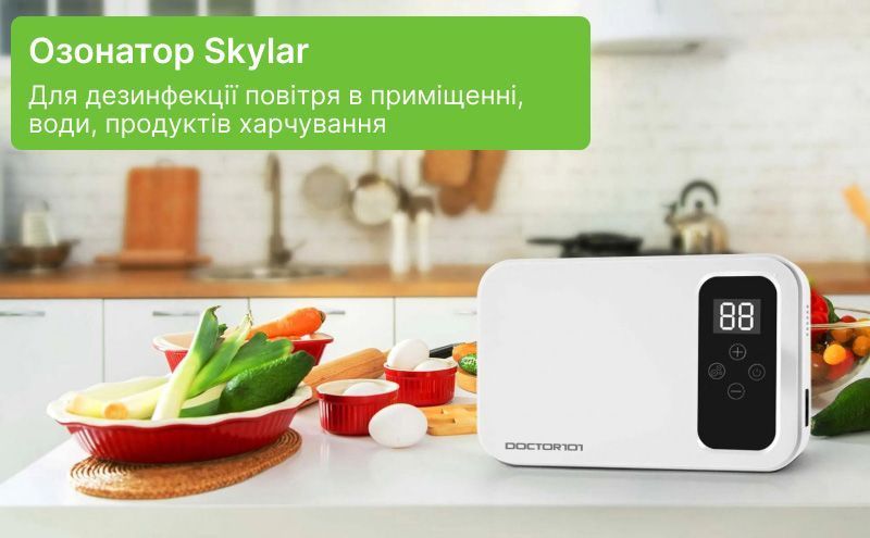 Мощный озонатор и ионизатор 2-в-1 Doctor-101 Skylar для дезинфекции воздуха, воды, продуктов. Бытовой генератор озона 800 мг/час WT1300H фото