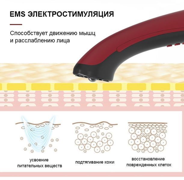 Микротоковый массажер для лица Doctor-101 + RF лифтинг + EMS + светотерапия для лифтинга и омоложения кожи BP-1868 фото